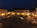 The town square at night